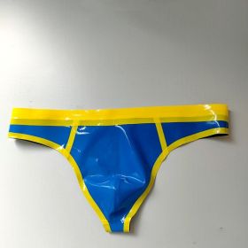 Natural Latex Men's Low Waist Underwear (Option: Blue-M)