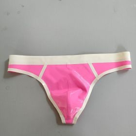 Natural Latex Men's Low Waist Underwear (Option: Peach Pink-S)