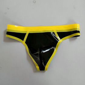 Natural Latex Men's Low Waist Underwear (Option: Black-S)