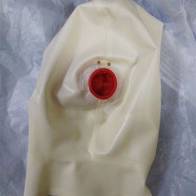Male And Female Latex Headgear Mask With Zipper (Option: White-M)