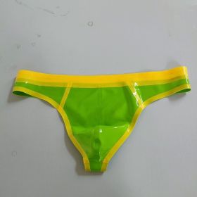 Natural Latex Men's Low Waist Underwear (Option: Grass Green-M)