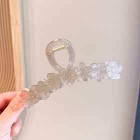 Women's Fashion Simple Flower Shape Grip (Option: Transparent Gray)