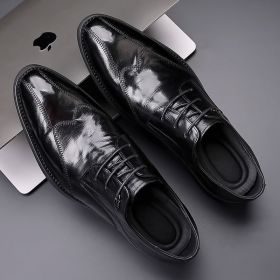 Full-grain Sheepskin Business Formal Wear Leather Shoes Men's Retro British One Pedal (Option: Black B-39)