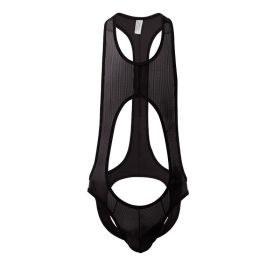 Men's One Piece Breathable Mesh Underwear (Option: Black-XL)