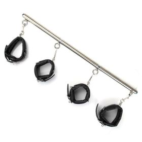 Straight Type Handcuffs, Stainless Steel Tube, Forced Leg Tension And Restraint Tube (Color: black)