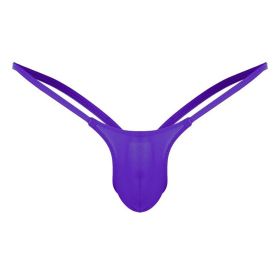 Multi-Color Men's T-back Pure Desire Ultra-thin Transparent (Option: Purple-L)