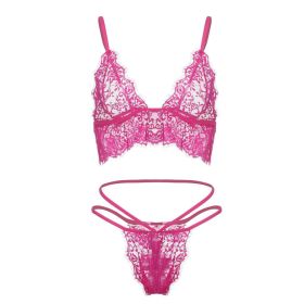 Women's Sexy Lace Lingerie Suit (Option: Rose Red-XL)
